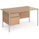 Harlow Straight Desk with 2 Drawer Pedestal